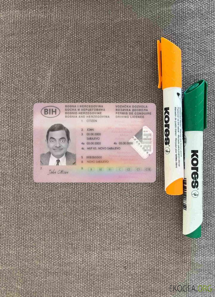 Photolook du permis de conduire de Bosnie Herzégovine AVANT